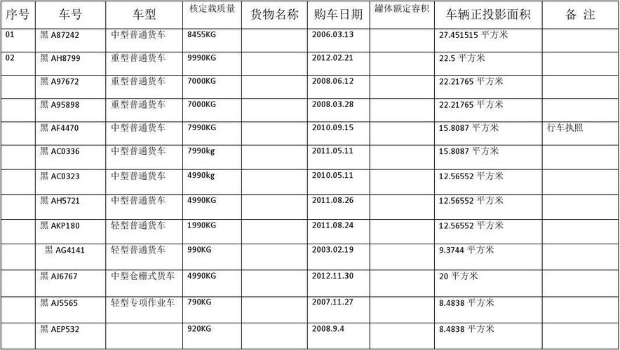 企業(yè)貨運車輛自查表格企業(yè)貨運車輛自查表格模板